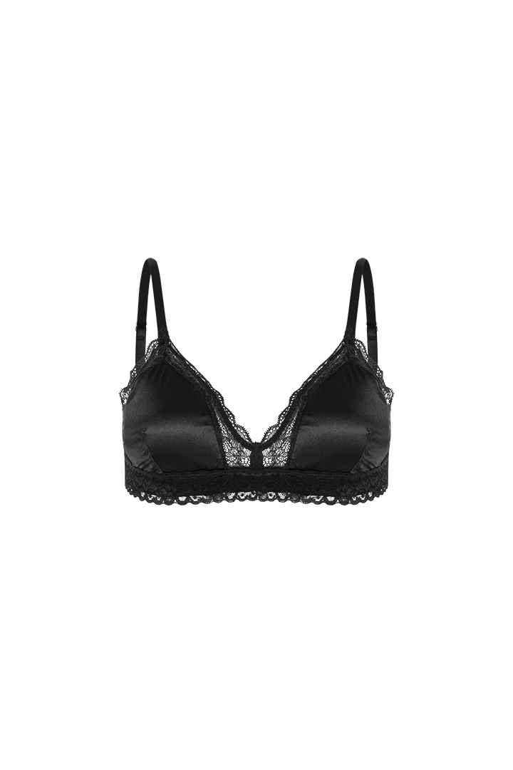 Bralette en encaje y satin unicolor (011405)